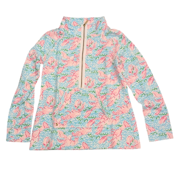 Lilly Pulitzer Skipper Popover Original Lobstah Roll Size Medium 🩷🦐🩵 - Picture 1 of 11